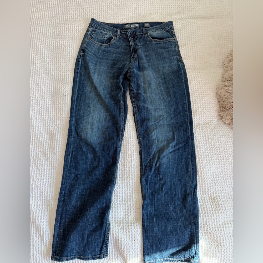 BKE Men's Relaxed Fit Dark Blue Jeans